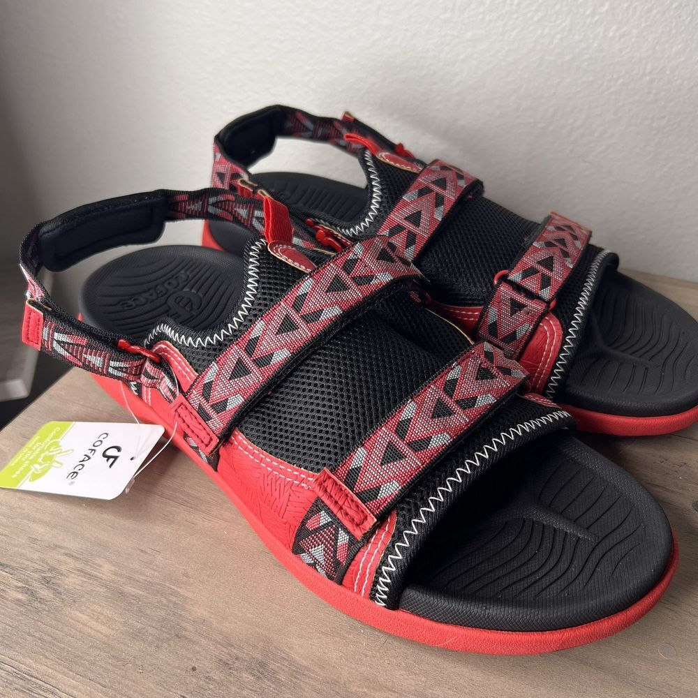 COFACE Men's Size 13 Slide Sandals‎ with Arch Support Removable Ankle Strap NWT